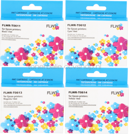 FLWR Epson T0615 multipack zwart en kleur