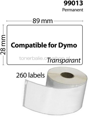 FLWR Dymo 99013 10-Pack 36 mm x 89 mm  transparant