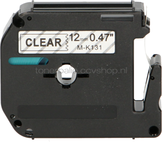 Huismerk Brother MK-131 zwart op transparant breedte 12 mm