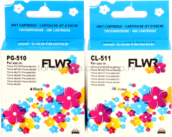 FLWR Canon PG-510/CL-511 Multipack zwart en kleur