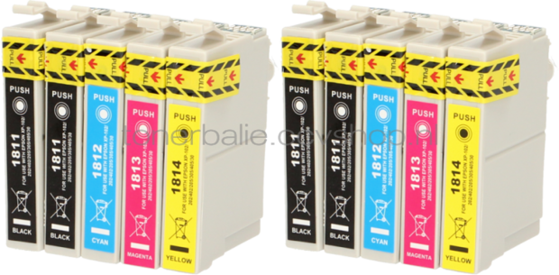 FLWR Epson (2X) 18XL Multipack zwart en kleur