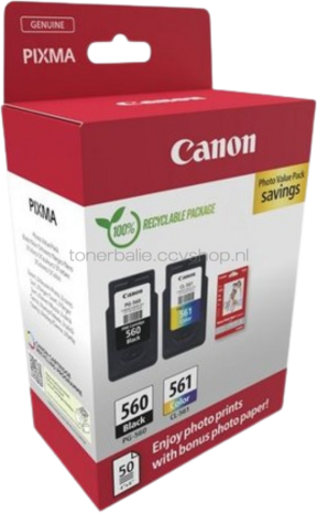 Canon CRG PG-560/CL-561 Multipack met fotopapier zwart en kleur