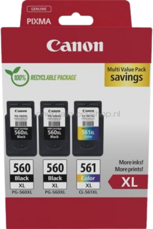 Canon PG-560XL 2x/CL-561XL Multipack zwart en kleur