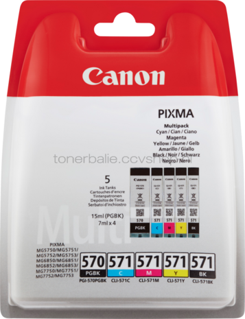 Canon CLI-571 5-pack zwart en kleur