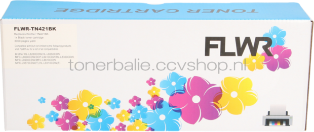 FLWR Brother TN-421 zwart