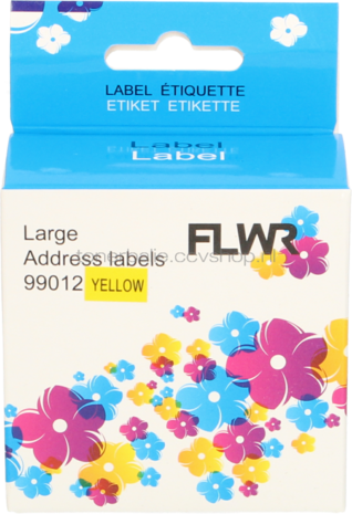 FLWR Dymo 99012 adreslabel 36 mm x 89 mm  geel