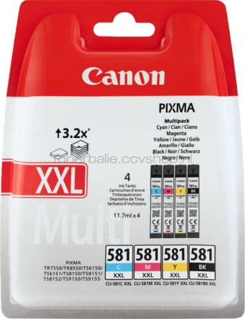 Canon CLI-581XXL 4-pack zwart en kleur