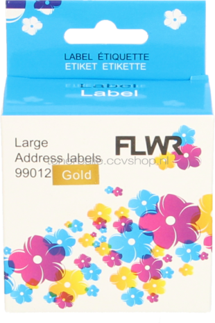FLWR Dymo 99012 adreslabel 36 mm x 89 mm  goud