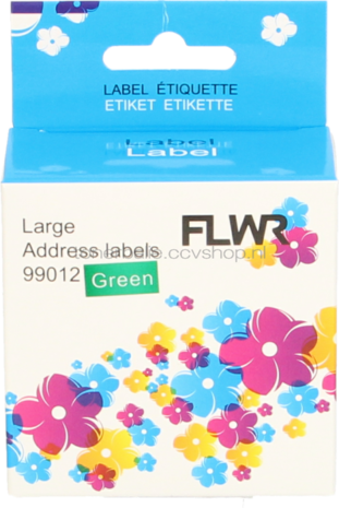 FLWR Dymo 99012 adreslabel 36 mm x 89 mm  groen