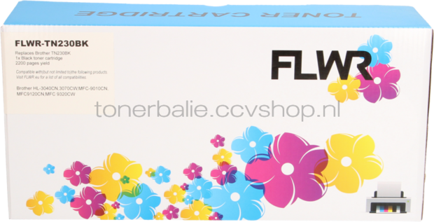 FLWR Brother TN-230BK zwart