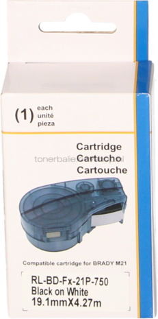 Huismerk Brady M21-750-427 zwart op wit breedte 19.1 mm