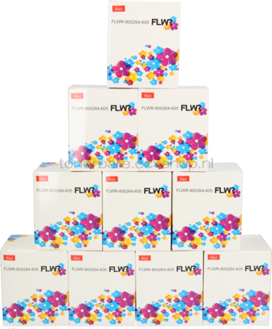 FLWR Zebra 10-pack verzendetiketten 102 mm x 150 mm  rood