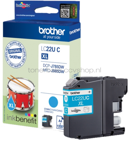 Brother LC-22U XL cyaan