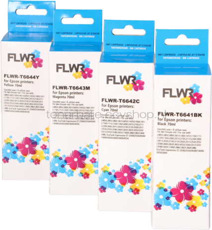 FLWR Epson T664 Multipack zwart en kleur
