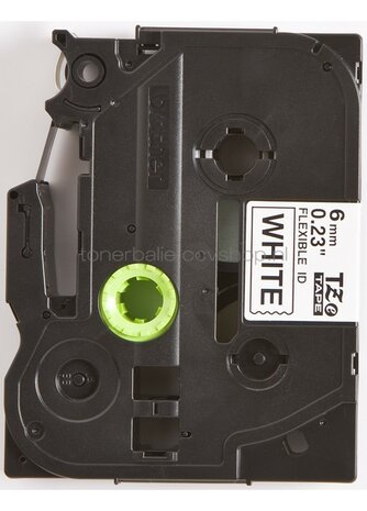 Brother TZE-FX211 flexible tape zwart op wit breedte 6 mm