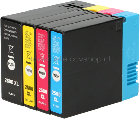 FLWR Canon PGI-2500XL Multipack zwart en kleur