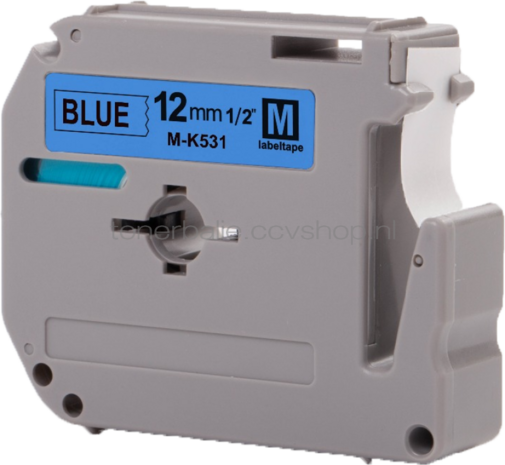 FLWR Brother MK-531 zwart op blauw breedte 12 mm