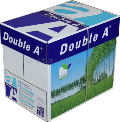 Double A Premium A4 Papier 5 pakken (80 grams) wit