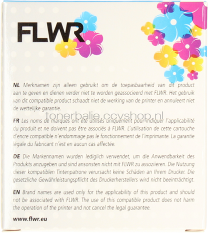 FLWR Dymo 45020 wit op transparant breedte 12 mm
