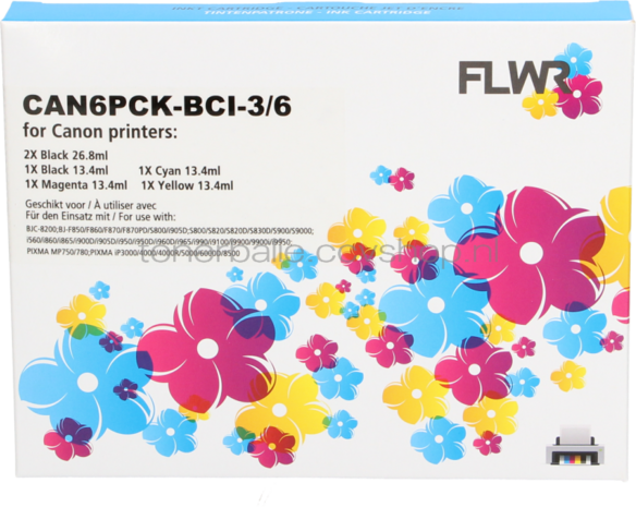 FLWR Canon BCI-3eBK / BCI-6 Megapack