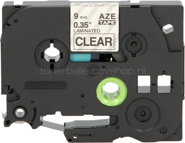 FLWR Brother TZe-121 zwart op transparant breedte 9 mm