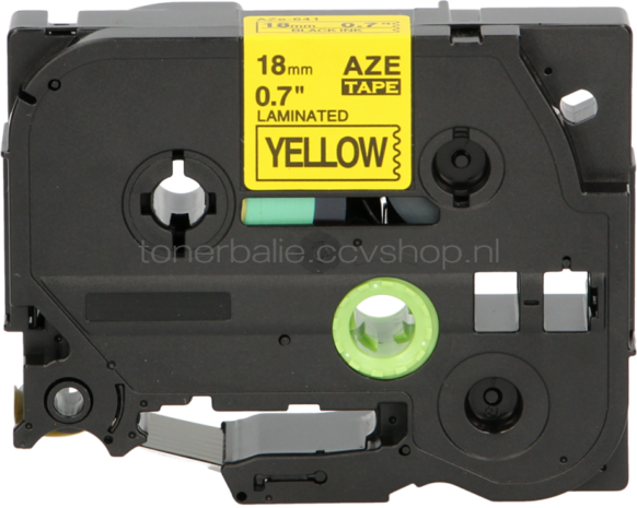 FLWR Brother TZE-641 zwart op geel breedte 18 mm