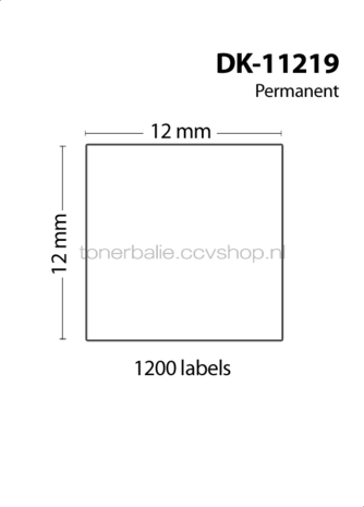 FLWR Brother DK-11219 12 mm x 12 mm  wit