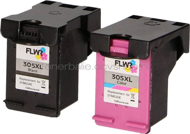 FLWR HP 305XL 2-pack zwart en kleur