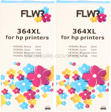 FLWR HP (2X) 364XL Multipack zwart en kleur
