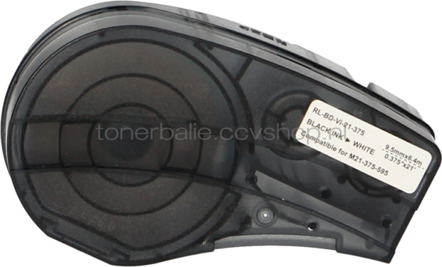 Huismerk Brady M21-375-595-WT zwart op wit breedte 9.5 mm
