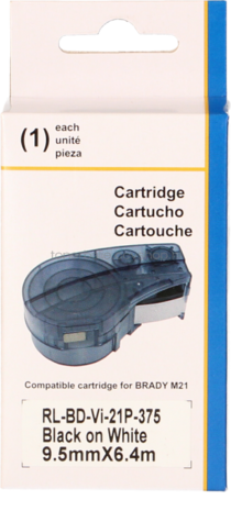 Huismerk Brady M21-375-595-WT zwart op wit breedte 9.5 mm