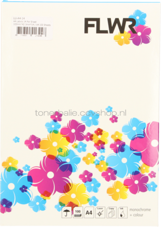 Huismerk FLWR 14 stickers per A4