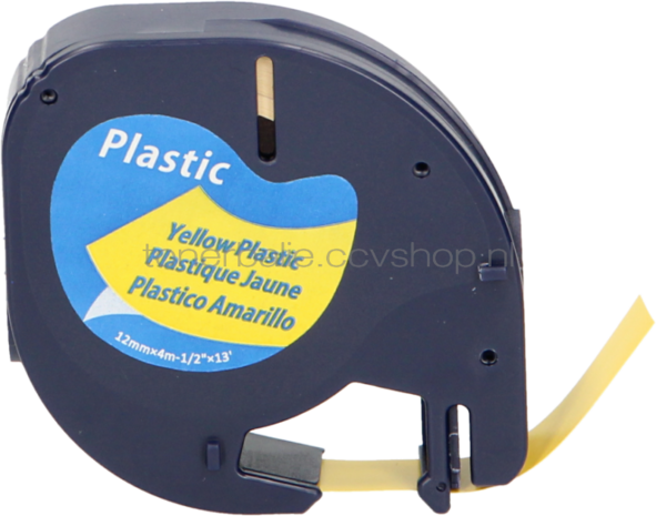 FLWR Dymo 91202 zwart op geel breedte 12 mm