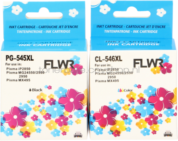 FLWR Canon PG-545XL / CL-546XL Multipack zwart en kleur