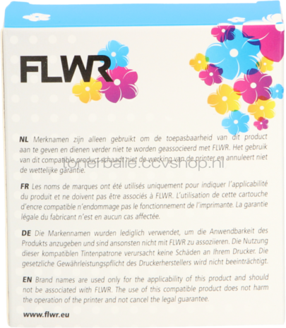 FLWR Brother TZE-621 zwart op geel breedte 9 mm