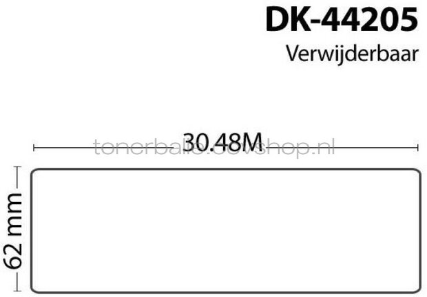 FLWR Brother DK-44205 62 mm x  30.48 M wit