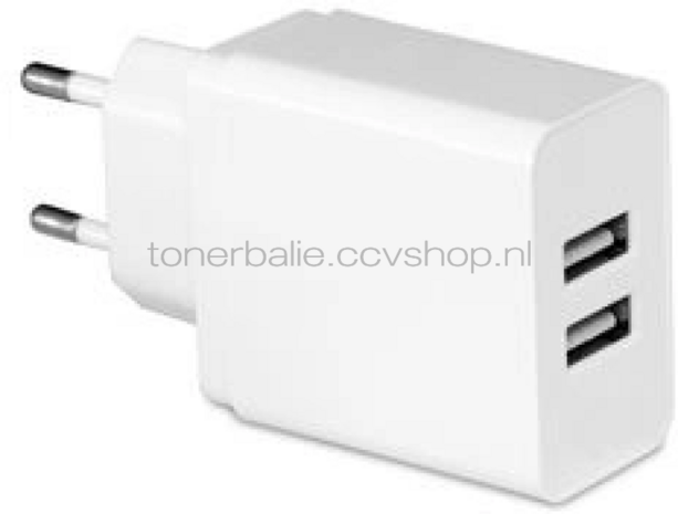 MediaRange Dubbele USB-lichtnetlader 3.1 A vermogen wit