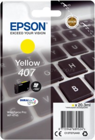 Epson 407 inktcartridge geel