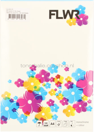 Huismerk FLWR 21 stickers per A4