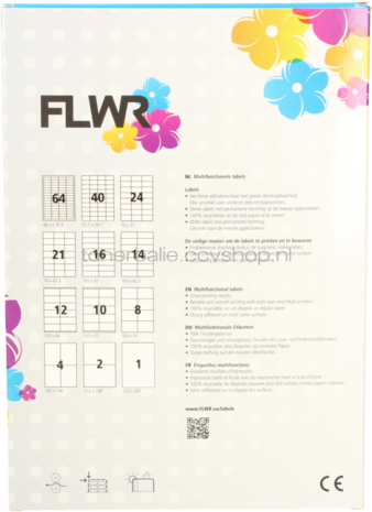 Huismerk FLWR 21 stickers per A4