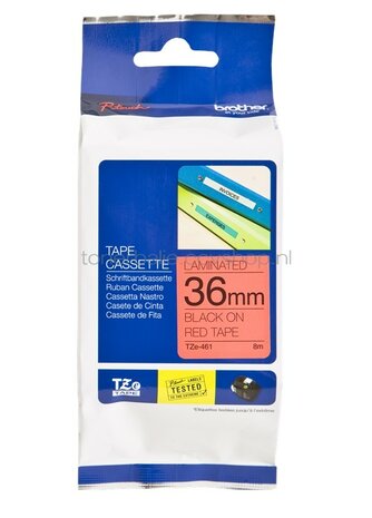 Brother TZE-461 zwart op rood breedte 36 mm
