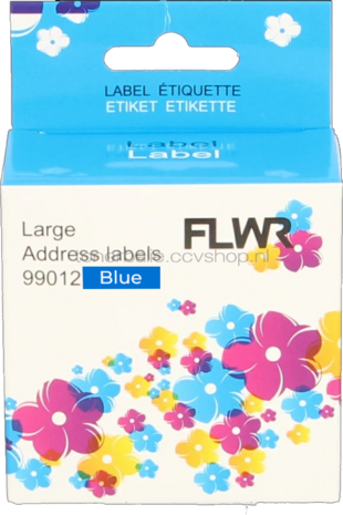 FLWR Dymo 99012 adreslabel 36 mm x 89 mm  blauw