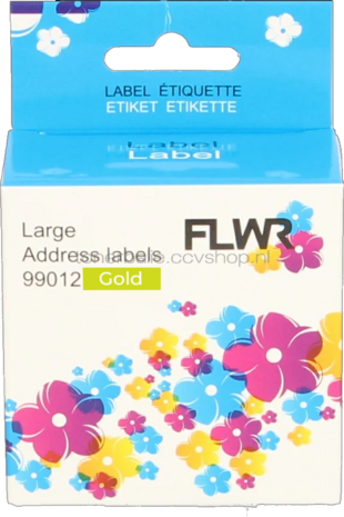 FLWR Dymo 99012 adreslabel 36 mm x 89 mm  goud