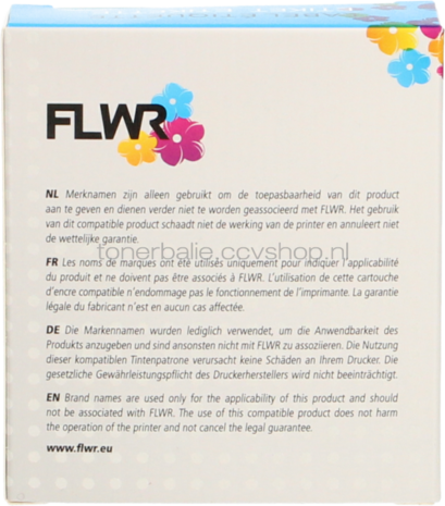 FLWR Casio XR-9WE zwart op wit breedte 9 mm