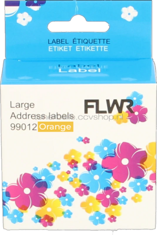 FLWR Dymo 99012 adreslabel 36 mm x 89 mm  oranje