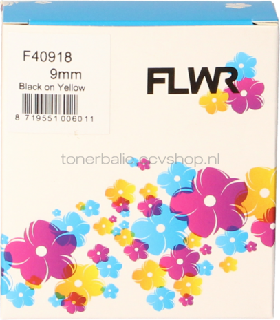 FLWR Dymo 40918 zwart op geel breedte 9 mm