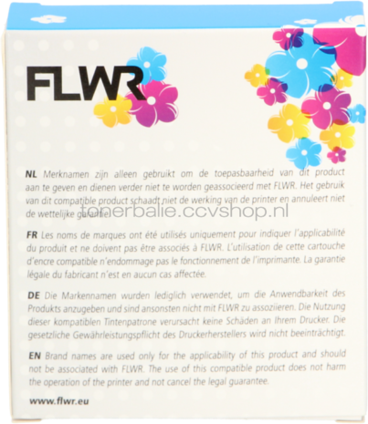 FLWR Dymo 45018 zwart op geel breedte 12 mm