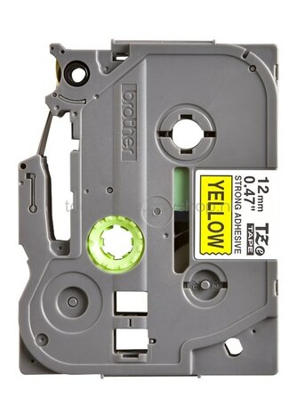 Brother TZE-S631 sterk klevend zwart op geel breedte 12 mm