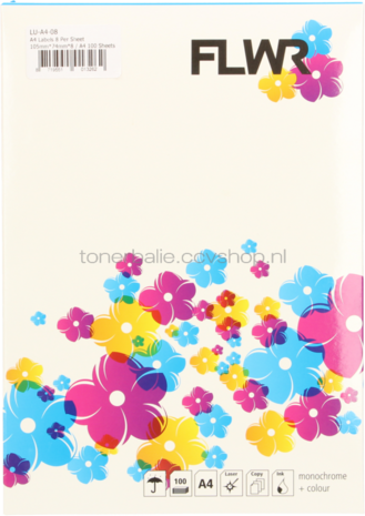 Huismerk FLWR 8 stickers per A4