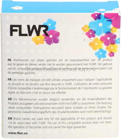 FLWR Brother TZE-735 wit op groen breedte 12 mm